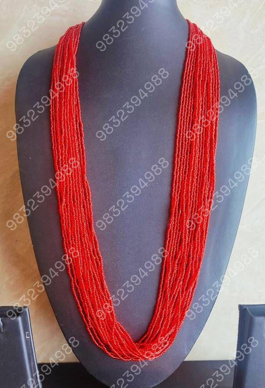 Nepali Traditional Red Pote Mala Chain Chir Mala Crystal Crystal Chain